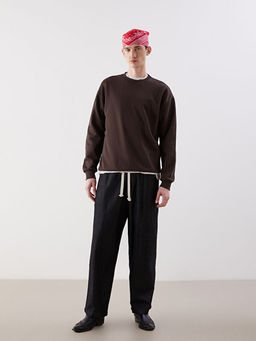 Bisiklet Yaka Erkek Sweatshirt