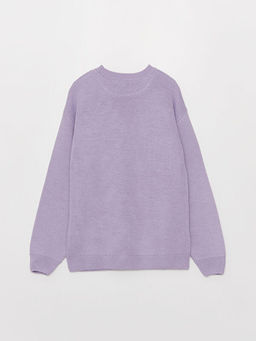 Bisiklet Yaka Desenli Uzun Kollu K?z ?ocuk Triko Kazak - Waikiki фото 3