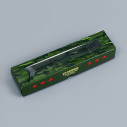 Цена за 5 шт. Коробка для 5 конфет с обечайкой, с окном «23 Февраля», 21×5×3.3 см