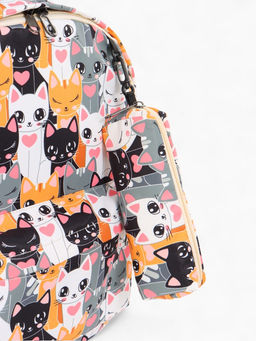 Набор: рюкзак школьный и пенал, с карманами, с принтом, размер 29?12?41 см, розовый