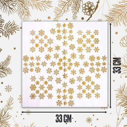 Салфетки новогодние бумажные Золотые снежинки, 33?33 см, набор 20 шт