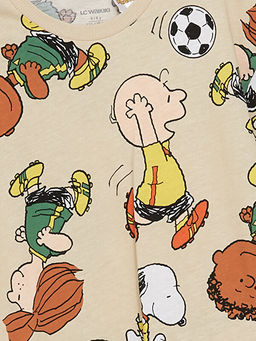 Bisiklet Yaka K?sa Kollu Peaunuts Bask?l? Erkek Bebek Ti??rt - Waikiki фото 2