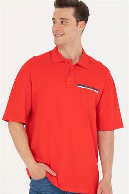 Мужская красная футболка-поло оверсайз - U.s. polo assn фото 3