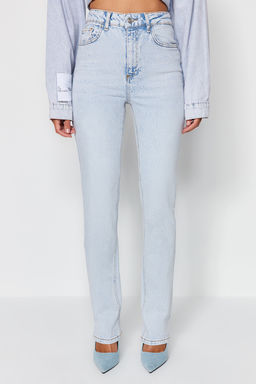 TRENDYOLMILLA Ac?k Mavi More Sustainable Yuksek Bel Flare Jeans TWOAW23JE00657  фото 10