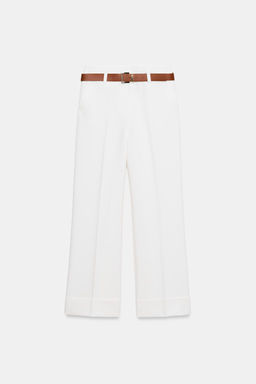 TROUSERS WITH TURN-UP CUFFS AND BELT - Zara фото 40