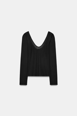 SEMI-SHEER LONG SLEEVE TOP - Zara фото 5