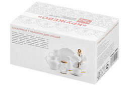 Набор - сахарница 300 мл 16*10*11 см Кружево с ложкой + солонка + перечница на дер. подставке - Elan gallery фото 10