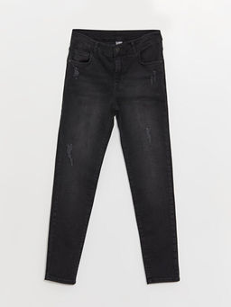 Super Skinny Fit Y?rt?k Detayl? Erkek ?ocuk Jean Pantolon