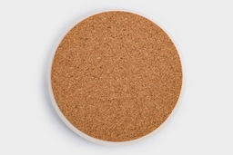 Подставка под кружку, 11 см, круглая, керамика/пробка, белая, Тыквы, Light pumpkin