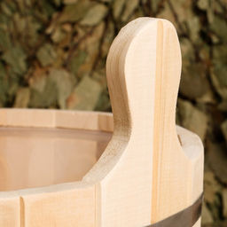 Шайка - таз для бани и сауны, 10 л, деревянная, пластиковая вставка, «Добропаровъ»