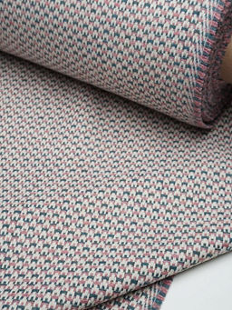 Шерсть пальтово-костюмная Твид Букле цв.молочный/розовый, ш.1.55м, шерсть-50%, п/э-50%, 430гр/м.кв - Купава фото 2