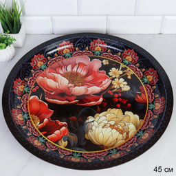 Поднос круглый 45 см металл Эмаль/ M-619 /уп 60/ - Галеонтрейд фото 2