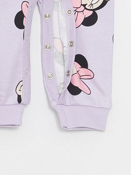 Bisiklet Yaka Uzun Kollu Minnie Mouse Bask?l? K?z Bebek Tulum 2li - Waikiki фото 3