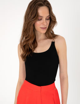 Siyah Slim Fit Triko Ti__rt