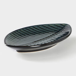 Блюдо сервировочное «Лист», керамика, 20×12.5 см, бирюзовое