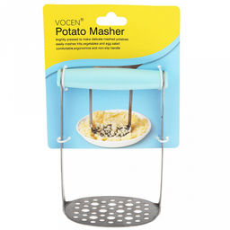 Картофелемялка из нержавеющей стали "Виртуоз" 15,5х10х7,3см, широкая пластмассовая ручка, на картоне (Китай)