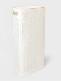 Плетёная корзина для белья с крышкой "Лён" 60л 43×20×80см, цвет белый