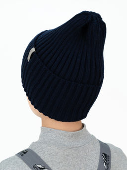 Шапка вязаная детская темно-синяя Ш-120 (52-54)
