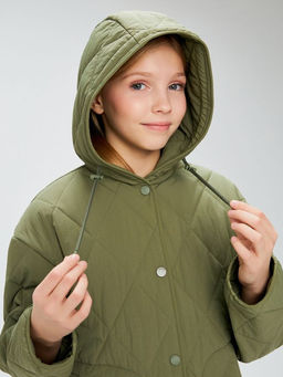 ACOOLA / Пальто детское для девочек Gallo хаки  фото 5