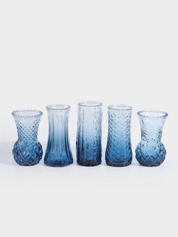 Ваза стекло настольная "Миниатюра" (набор 5 шт) 11,5-13 см, синий