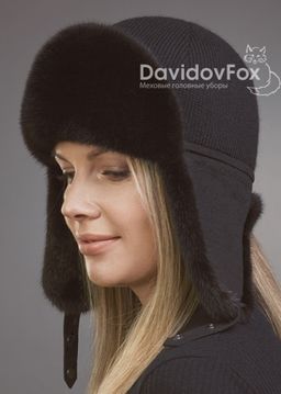 ВИДЕООБЗОР Ушанка норка трикотаж блэк - Davidovfox фото 3