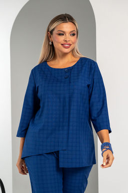 Блузка ТБ-127 клетка василек