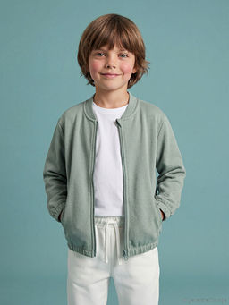 Kolej Yaka Erkek ?ocuk Fermuarl? Sweatshirt