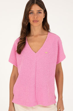 U. S. Polo Assn / Женская фиолетовая футболка - U.s. polo assn фото 3