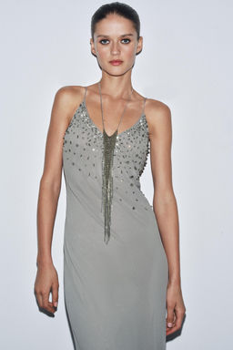 JEWEL STRAP GEORGETTE DRESS - Zara фото 2