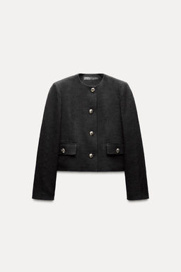 SHORT JACQUARD BLAZER - Zara фото 3