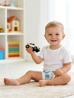 Трусы детские белые бирюзовые ежики