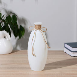 Ваза Пуаро, большая, 700 мл, d=2 см, 8?21.5 см, стекло, белая