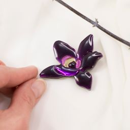 Брошь Черная Орхидея - Orgalica фото 4