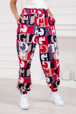 Брюки женские из футера Забава красная буква