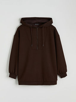 Kap??onlu Oversize Kad?n Sweatshirt Tunik