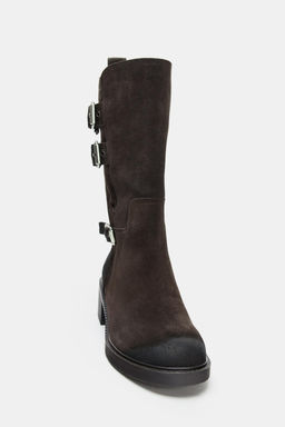 BUCKLED SPLIT SUEDE ANKLE BOOTS - Zara фото 5