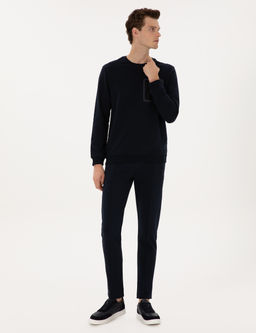Lacivert Slim Fit Nerv_rl_ D_z Pa_a E_ofman Alt_