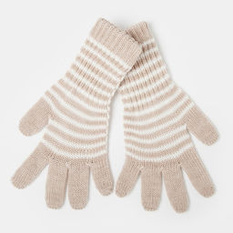 Перчатки для девочки удлинённые, бежевые, размер 16