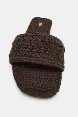 SANDALIA PLANA CROCHET / Marr?n - Zara фото 6