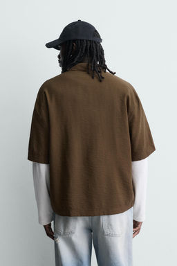 CAMISA FLUIDA BORDADO / Marr?n