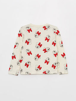 Bisiklet Yaka Minnie Mouse Bask?l? Uzun Kollu K?z ?ocuk Ti??rt - Waikiki фото 2