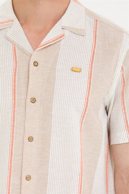 U. S. Polo Assn / Мужская рубашка Camel с коротким рукавом - U.s. polo assn фото 14