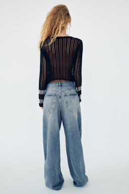 MESH JERSEY TOP WITH BEADING - Zara фото 5
