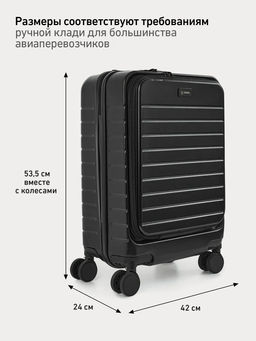 Чемодан для ручной клади JOGEL ESSENTIAL Carry on Spinner, черный фото 18
