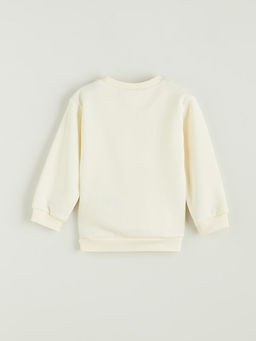 Bisiklet Yaka Bask?l? K?z ?ocuk Sweatshirt
