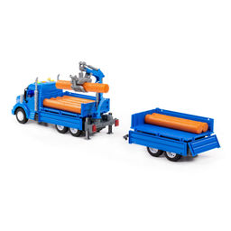 Профи, автомобиль бортовой с манипулятором и прицепом инерционный (со светом и звуком) (синий) (в коробке) - Полесье фото 4