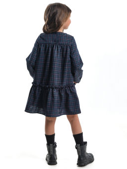 Платье для девочки клетка нарядная детская одежда малышам UD 7871 синяя клетка - Mini maxi фото 2