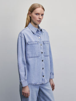 Джинсовая рубашка / Zarina  фото 4