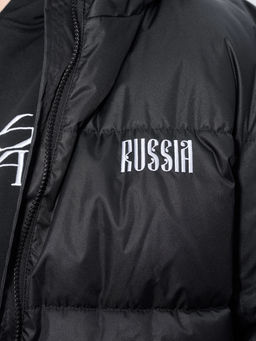 Пуховик мужской удлиненный "Russia" черный