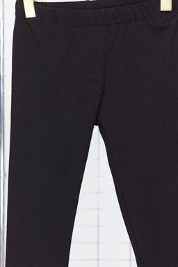 Siyah K?z Cocuk Pamuklu Basic Esnek Orme Tayt TKDSS24TA00005 - Trendyolmilla фото 7